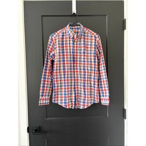 J Crew Crewcuts Boys Plaid Button Down Shirt Lightweight Cotton Size 14